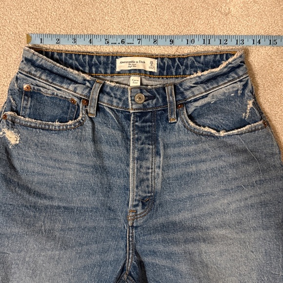 Abercrombie & Fitch The Dad High Rise Jeans Curve Love Distressed Size 26/2s - Picture 8 of 11